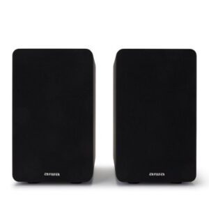 ALTAVOCES 2.0 HIFI PASIVOS AIWA SP-A100 COLOR NEGRO 2x70W RMS CONECTORES CHAPADOS EN ORO