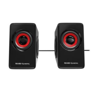 ALTAVOCES 2.0 MARS GAMING MS1 10W RMS VIBRO-SUBWOOFER COLOR NEGRO Y ROJO