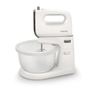 AMASADORA PHILIPS HR3745/00 COLOR BLANCO DOBLE VARILLA MOTOR 450W 5 VELOCIDADES Y TURBO RECIPIENTE 3