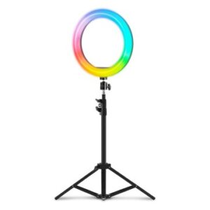 ANILLO DE ILUMINACION PROFESIONAL MARS GAMING ARGB CON 35 MODOS DE ESTUDIO Y AMBIENTE SOPORTE WEBCAM