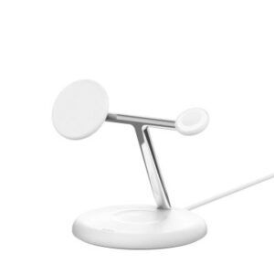 BASE DE CARGA INALAMBRICA 3 EN 1 BELKIN WIZ023VFWH 15W Qi2 BOOST CHARGE COLOR BLANCO