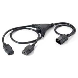 CABLE ALIMENTACION EQUIP IEC MACHO A 2 IEC HEMBRA 1.8M 112210