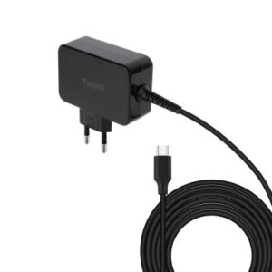 CARGADOR DE PARED TOOQ TQLC-USBCGAN65PD USB-C PD 65W CON SISTEMA GAN COLOR NEGRO