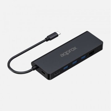 docking-usb-c-approx-appc53-a-1xhdmi-4k-3xusb-a-30-1xlector-tarjetas-sd-microsd-1xusb-c-pd-100w