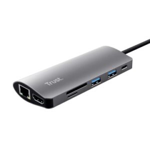 DOCKING USB-C TRUST DALYS ALUMINIUM 23775 1xHDMI 1x1Gb RJ45 1xLECTOR DE TARJETAS 1xUSB-C 2xUSB-A