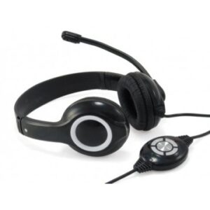 HEADSET CONCEPTRONIC CHATSTAR2U2B USB MICROFONO FLEXIBLE CONTROL DE VOLUMEN COLOR NEGRO/BLANCO