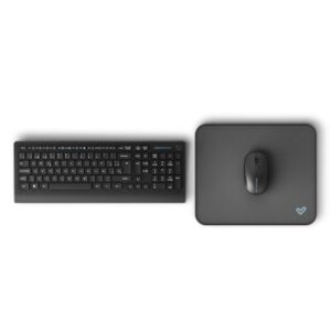 TECLADO MOUSE Y ALFOMBRILLA WIRELESS ENERGY SYSTEM OFFICE SET 3 SILENT COLOR NEGRO