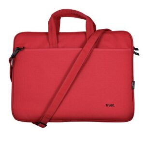 MALETIN TRUST BOLOGNA ECO PARA PORTATILES HASTA 16" - COMPARTIMENTO PRINCIPAL ACOLCHADO - COLOR ROJO