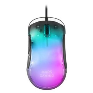 MOUSE MARS GAMING RGB MMGLOW BLACK 12800DPI ILUMINACION TOTAL CHROMA-GLOW CON CUERPO ACABADO EN ESPE