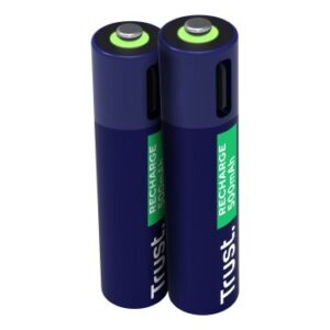 PILAS AAA RECARGABLE TRUST USB-C AAA 500 mAh PACK 2 UNIDADES 25585
