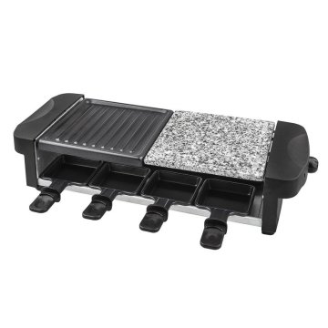 raclette-grill-y-piedra-kuken-rectangular-1200w-plancha-antiadherente-con-8-sartenes-color-negro