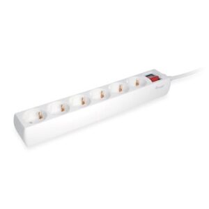 REGLETA ALIMENTACION EQUIP CON 6 TOMAS CABLE DE RED DE 1.5 METROS Y BOTON DE APAGADO ENCENDIDO