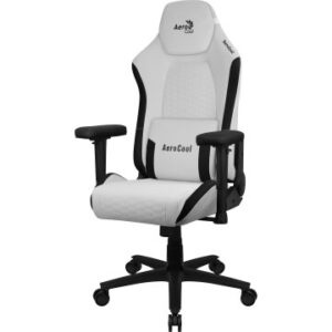 SILLA GAMING AEROCOOL CROWN DISEÑO PREMIUM CUERO SINTETICO AEROWEAVE BLANCA CON DETALLES EN NEGRO RE