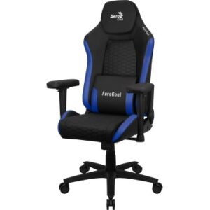 SILLA GAMING AEROCOOL CROWN DISEÑO PREMIUM CUERO SINTETICO AEROWEAVE NEGRA CON DETALLES EN AZUL REPO