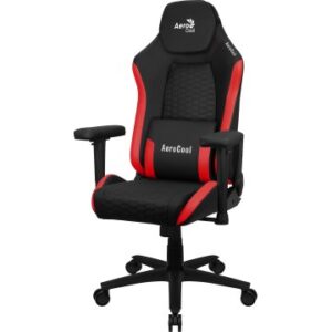 SILLA GAMING AEROCOOL CROWN DISEÑO PREMIUM CUERO SINTETICO AEROWEAVE NEGRA CON DETALLES EN ROJO REPO