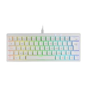 TECLADO MARS GAMING COMPACTO MKMINIPROWBES HOT-SWAP MECANICO SWITCH AZUL RGB CHROMA BLANCO