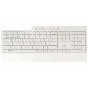 TECLADO RAPOO WIRELESS Y BLUETOOTH 8200T PORTUGUES 2.4GHz BT 3.0 4.0 TECLAS MULTIMEDIA COLOR BLANCO