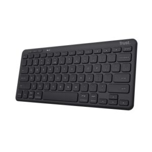 TECLADO TRUST LYRA INALAMBRICO COMPACTO Y MULTIDISPOSITIVO NEGRO HECHO CON MATERIALES RECICLADOS