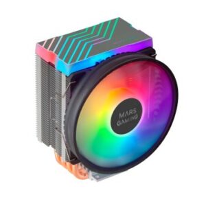 VENTILADOR CON DISIPADOR PARA CPU MARS GAMING MCPU44 BLACK ILUMINACION DUAL ARGB 4 HEATPIPES DISIPAD